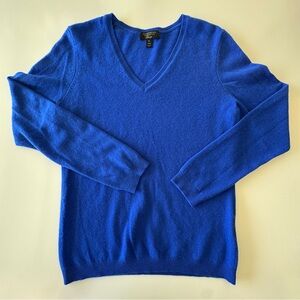 Charter Club Royal Blue Cashmere V-Neck Sweater Womens MEDIUM